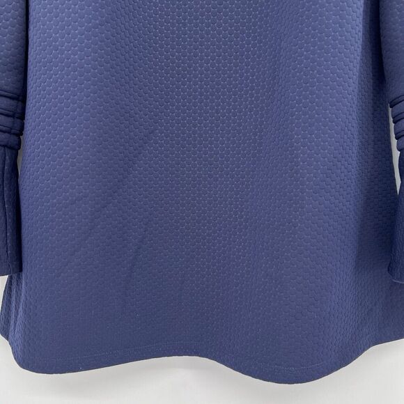 Sail To Sable Textured Bell Sleeve Top Blouse 3/4 Sleeve Back Zip Size Medium - Picture 3 of 9